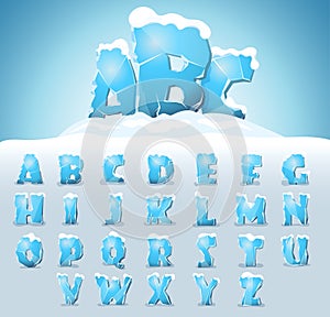 Ice letters with snow