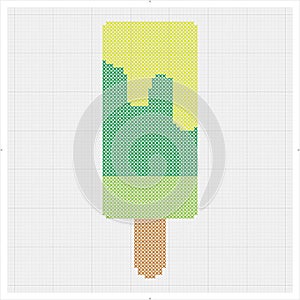 Ice Lolly Cross Stitch, Ice Cream, Popsicle