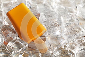 Ice lolly on ice cubes