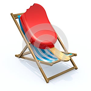 Ice lolly that rest in beach chair