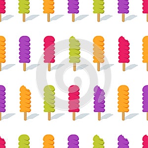 Ice lolly seamless vector background. Vector summer pattern with ice cream.