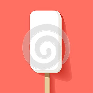 Ice lolly white on a Coral color background