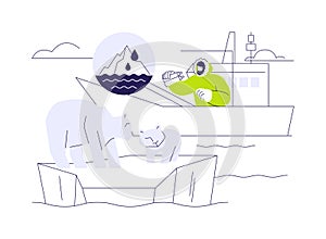 Ice melting abstract concept vector illustration.