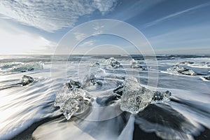 Ice melting on the beach