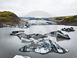 Ice melting in the glacier lake - Iceland