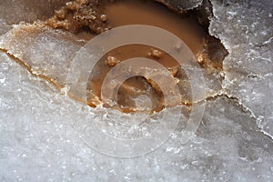 Ice meltwater soil red clay mud