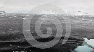 Ice movement icebergs of global warming floats in ocean of Antarctica.