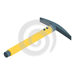 Ice pick axe icon, isometric style