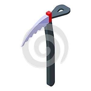 Ice pick axe icon isometric vector. Arctic equipment