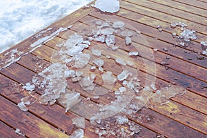 ice pieces fallen down
