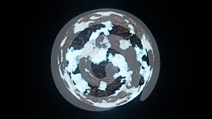 Ice Planet or Ice Age Cold World Rotate Motion Background on Center Frame