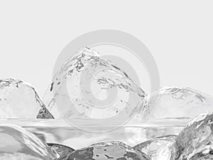 An ice platform for displaying your procuct 3D render