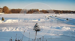 Ice rink on a river