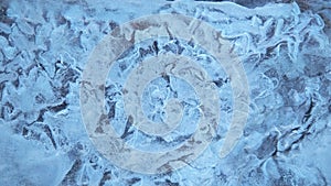 Ice on the river with beautiful patterns