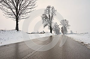 Ice on road