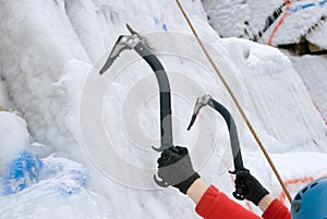 Ice rock-climbing