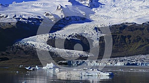 Ice rocks floating on the Atlantic ocean