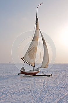 Ice sailing in the Netherlands