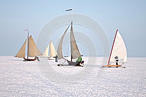 Ice sailing in the Netherlands