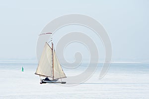 Ice sailing in the Netherlands