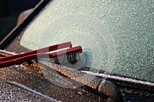 Ice Scrapper on the Windowscreen