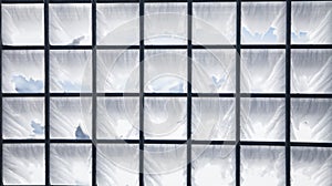 Ice on screen mesh window background