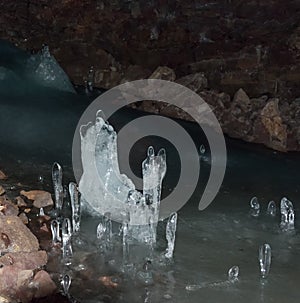 Ice sculpture at Lofthellir, Iceland