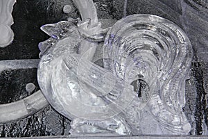 ice sculpture of a rooster