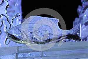 Ice sculpture of sea fish