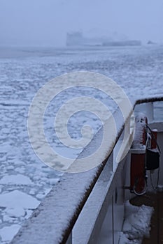 Ice sea broken in antarctica continent