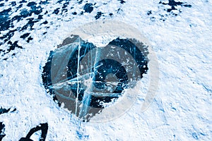 The ice shape of a heart.