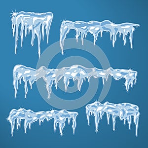Ice sheets with icicles photo