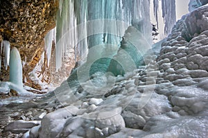 Ice at Siklava skala rock
