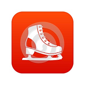 Ice skate icon digital red