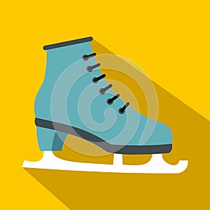 Ice skate icon, flat style