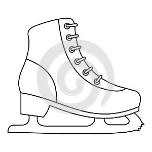 Ice skate icon, outline style
