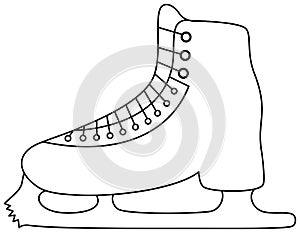 Ice skate icon. Outline vector illustration.