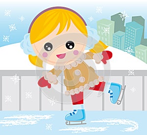 Ice skates girl