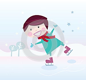 Ice skating boy