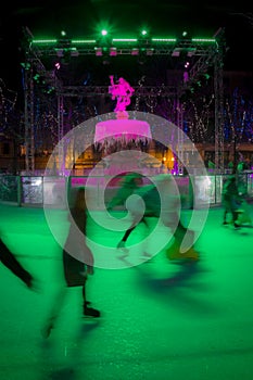 Ice skating. Carcassonne. France