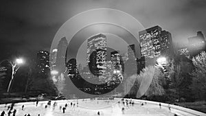 Ice skating in Central Park, New York