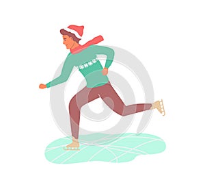 Ice Skating Christmas Composition