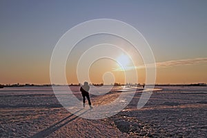 Ice skating in the countryside from the Netherlands