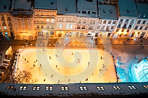 Ice skating rink on the square