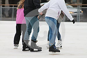 Ice skating in winter time