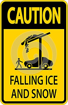 Ice and Snow Caution Sign Caution - Falling Ice And Snow Sign