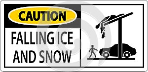 Ice and Snow Caution Sign Caution - Falling Ice And Snow Sign