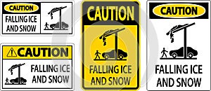 Ice and Snow Caution Sign Caution - Falling Ice And Snow Sign