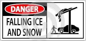 Ice and Snow Danger Sign Caution - Falling Ice And Snow Sign