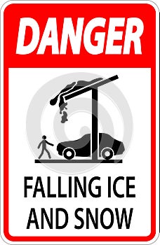 Ice and Snow Danger Sign Caution - Falling Ice And Snow Sign